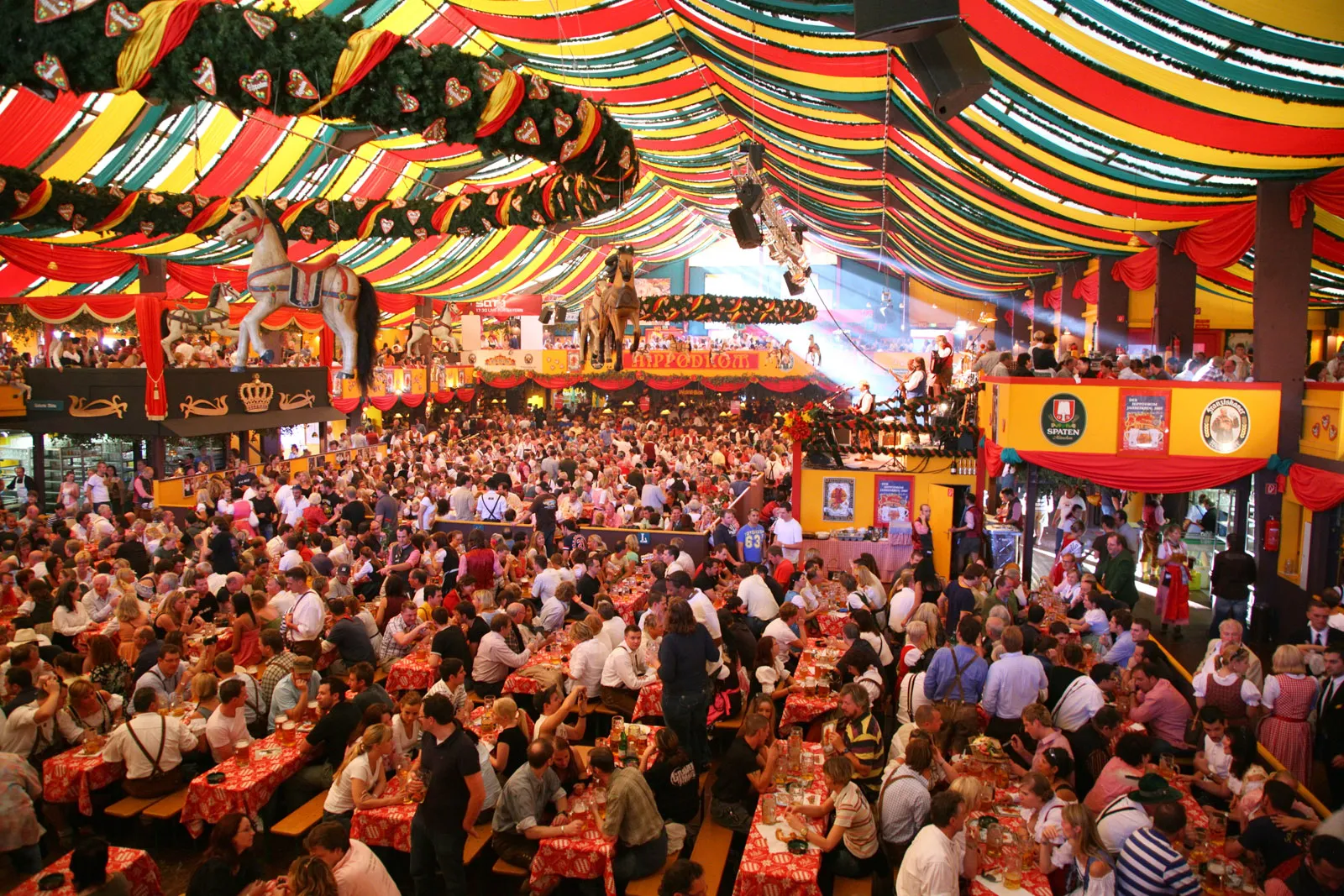 Patrons-Oktoberfest-beer-garden-Munich-Germany